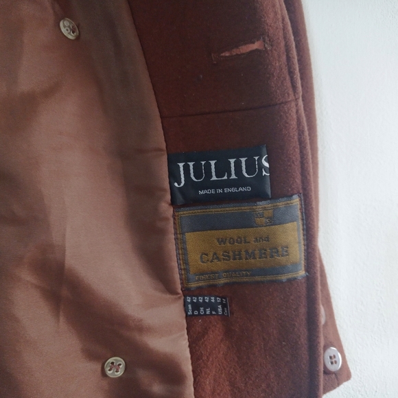 Julius Cashmere & Wool Long Trench Coat - Size 14 - Brown - Picture 3 of 4